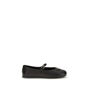 Prada Black Lamb Ovis Aries Aries Ballet Flats