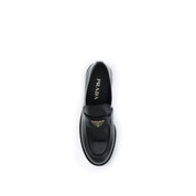Prada Black Calf Leather Bos Taurus Slip-On Loafers