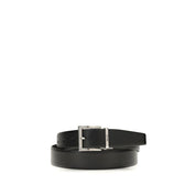 Prada Black Calf Leather Bos Taurus Regular Belt