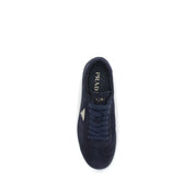 Prada Blue Calf Leather Bos Taurus Low Top Sneakers