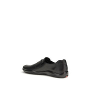 Prada Black Calf Leather Bos Taurus Slip-On Loafers
