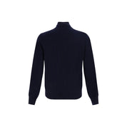 Brunello Cucinelli Blue Fleece Wool Cardigan