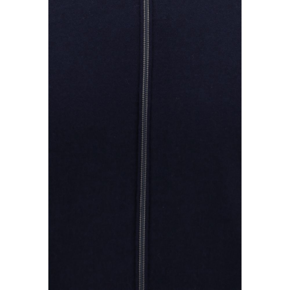 Brunello Cucinelli Blue Fleece Wool Cardigan