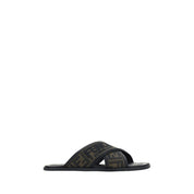 Fendi Black Rubber Slippers