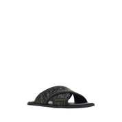 Fendi Black Rubber Slippers