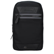 Piquadro Black Fabric Crossbody Bag