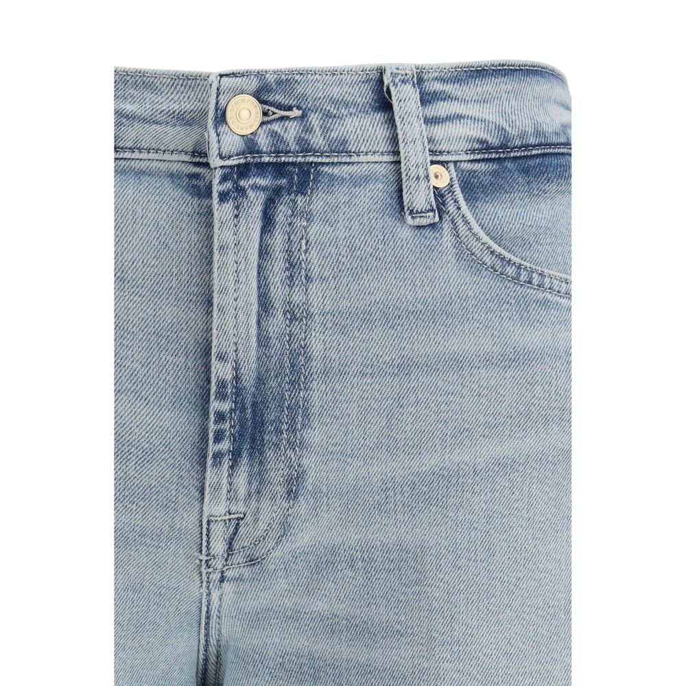 7FOR Light Blue Cotton Relaxed Fit Jeans