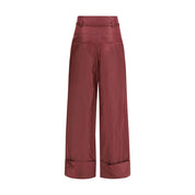 Fendi Bordeaux Silk Dress Pants