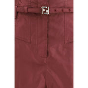 Fendi Bordeaux Silk Dress Pants