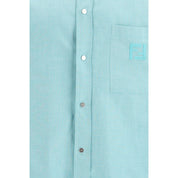 Fendi Light Blue Cotton Dress Shirt
