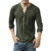 Men's V-Neck Long Sleeve Shirt