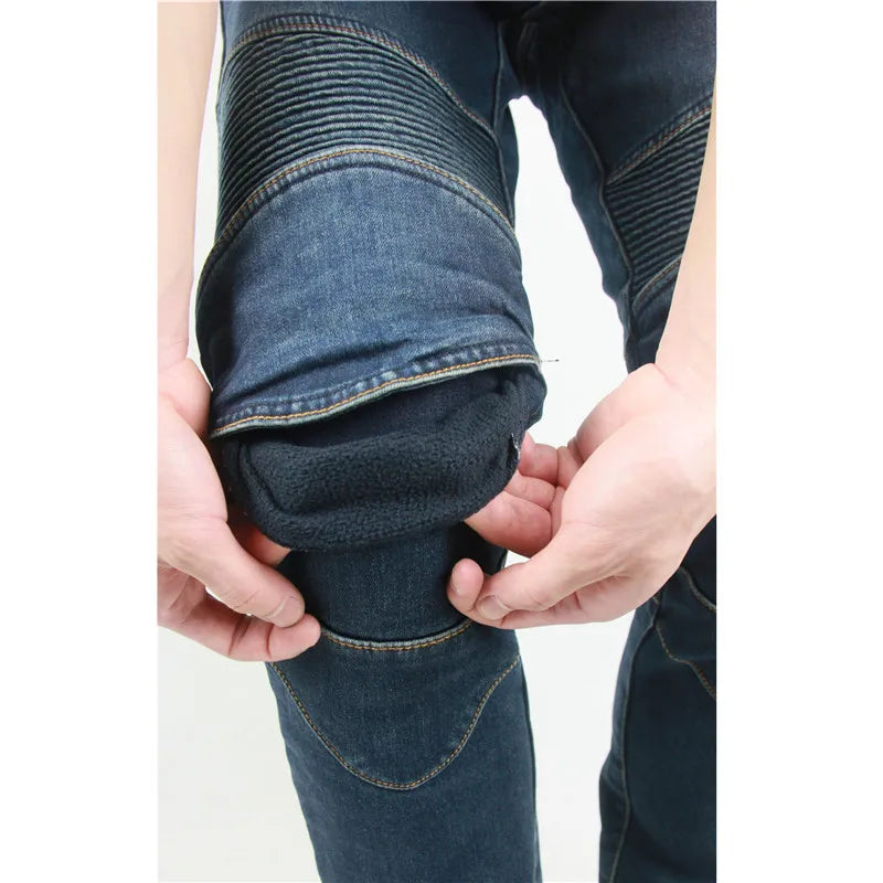 Flexible & Thick Motorcycle Rider/Racing Denim Jeans