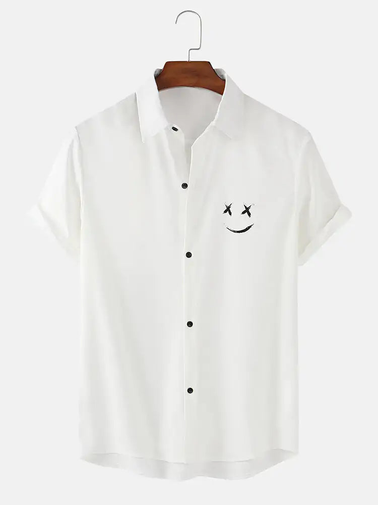 Men's Casual Button Up: Graffitti Smile