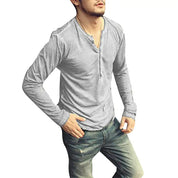 Men's V-Neck Long Sleeve Shirt