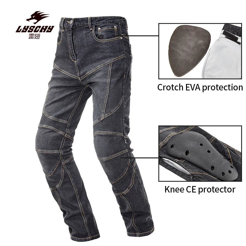 LYSCHY Denim Motorcycle Riding Pants