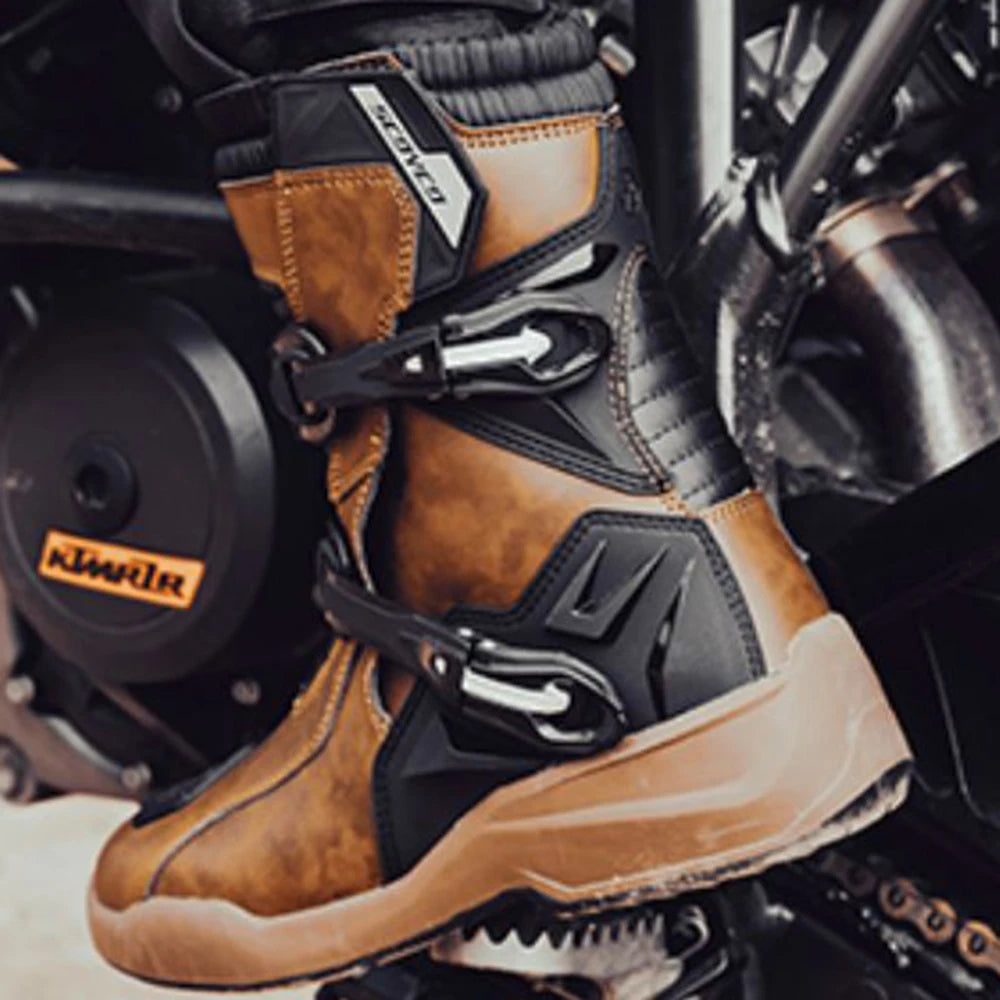 Fall/Winter Waterproof Studded Biker Boots