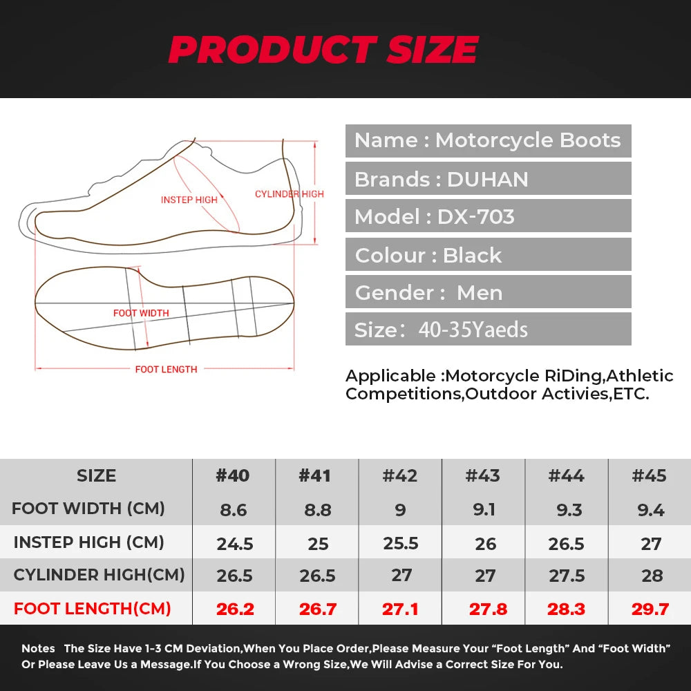 Breathable Mid Calf/Thick Soled Summer Motorcycle Boots