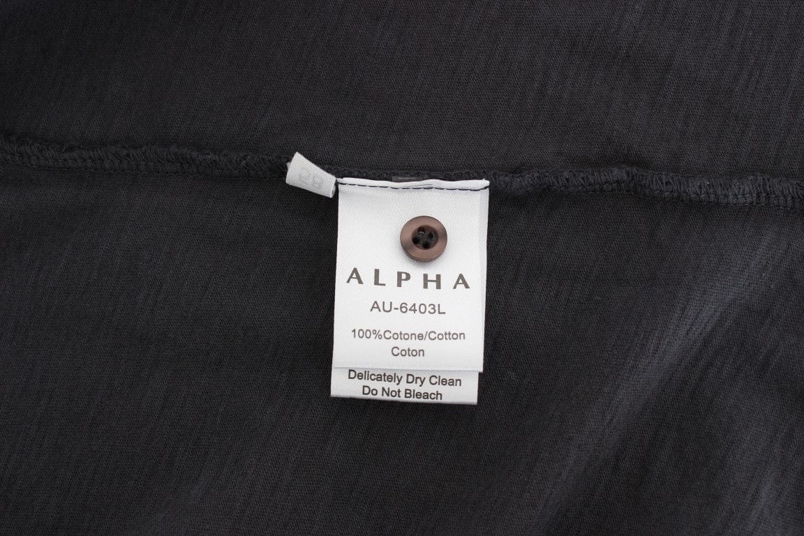 Alpha Massimo Rebecchi Casual Shirts IT58 | XXL Alpha Massimo Rebecchi Sleek Gray Casual Cotton Shirt