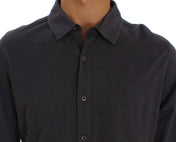 Alpha Massimo Rebecchi Casual Shirts IT58 | XXL Alpha Massimo Rebecchi Sleek Gray Casual Cotton Shirt