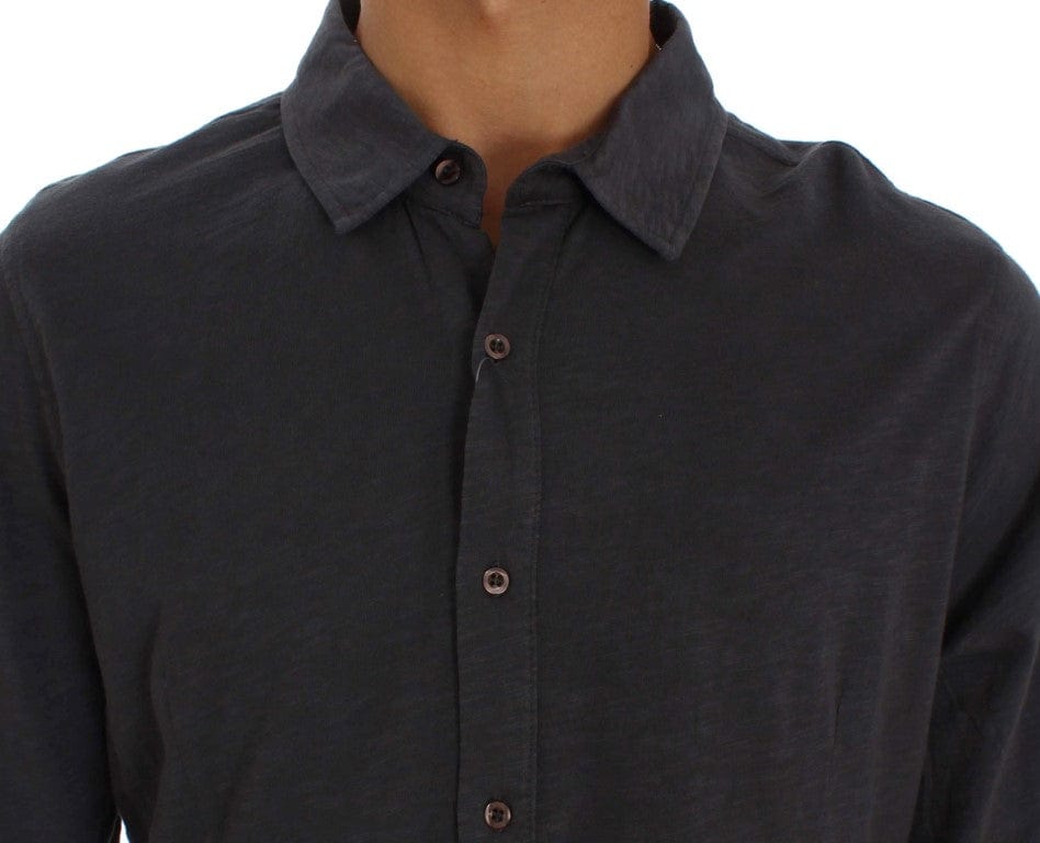 Alpha Massimo Rebecchi Casual Shirts IT58 | XXL Alpha Massimo Rebecchi Sleek Gray Casual Cotton Shirt