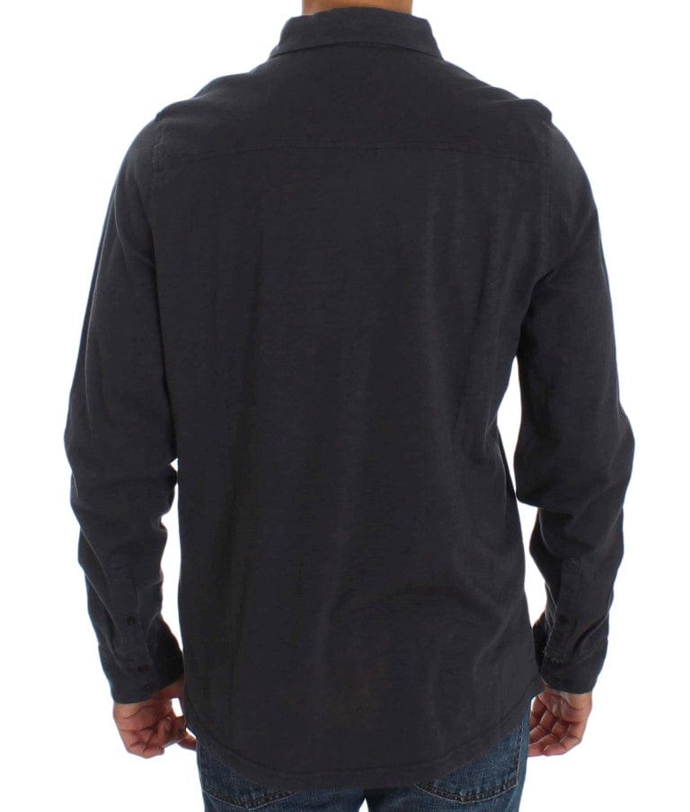 Alpha Massimo Rebecchi Casual Shirts IT58 | XXL Alpha Massimo Rebecchi Sleek Gray Casual Cotton Shirt