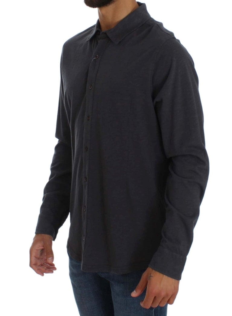 Alpha Massimo Rebecchi Casual Shirts IT58 | XXL Alpha Massimo Rebecchi Sleek Gray Casual Cotton Shirt