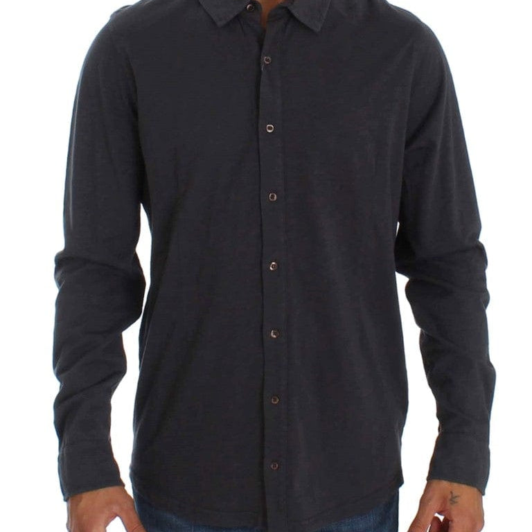 Alpha Massimo Rebecchi Casual Shirts IT58 | XXL Alpha Massimo Rebecchi Sleek Gray Casual Cotton Shirt