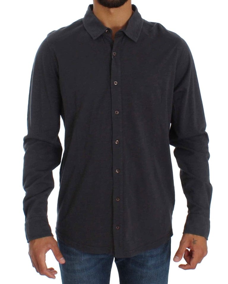 Alpha Massimo Rebecchi Casual Shirts IT58 | XXL Alpha Massimo Rebecchi Sleek Gray Casual Cotton Shirt