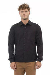 Alpha Studio Shirts Alpha Studio Gray Wool Men Shirt