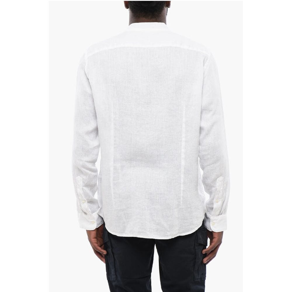 Altea Linen Shirts Altea Korean Neckline Linen Shirt