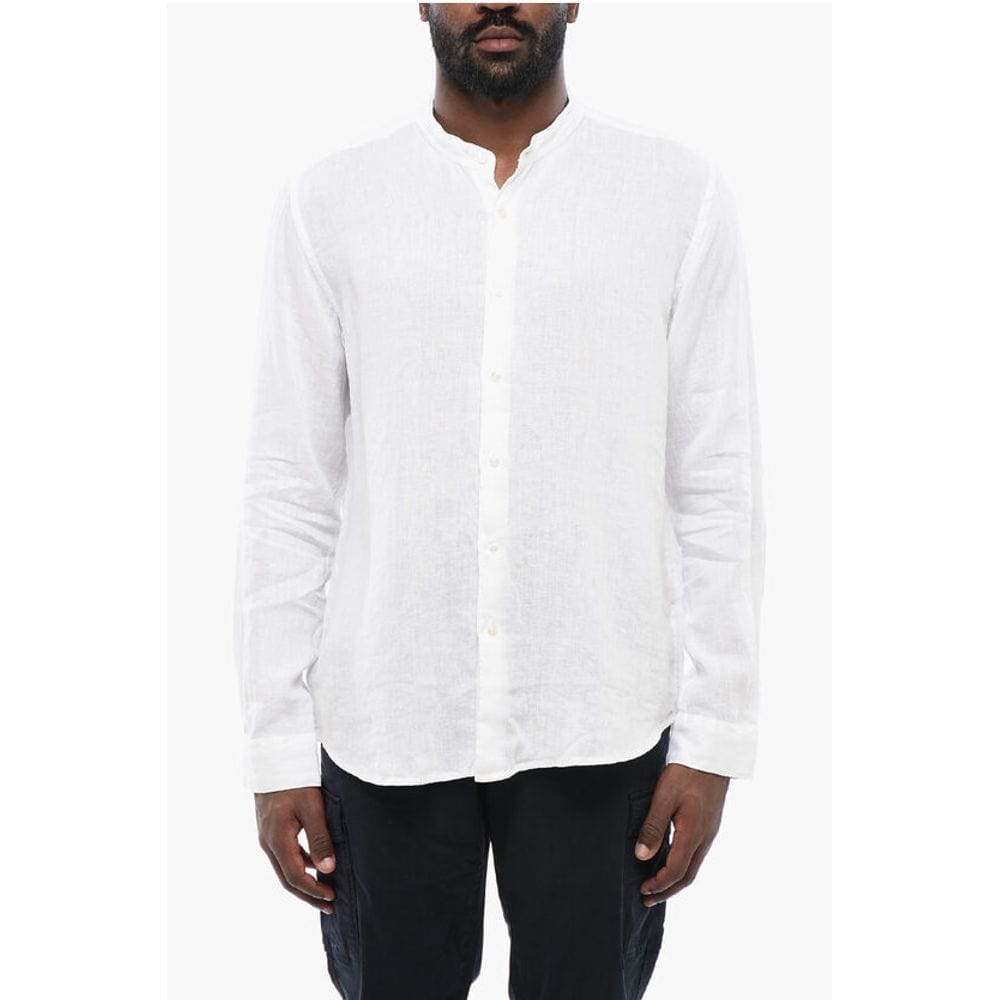 Altea Linen Shirts Altea Korean Neckline Linen Shirt