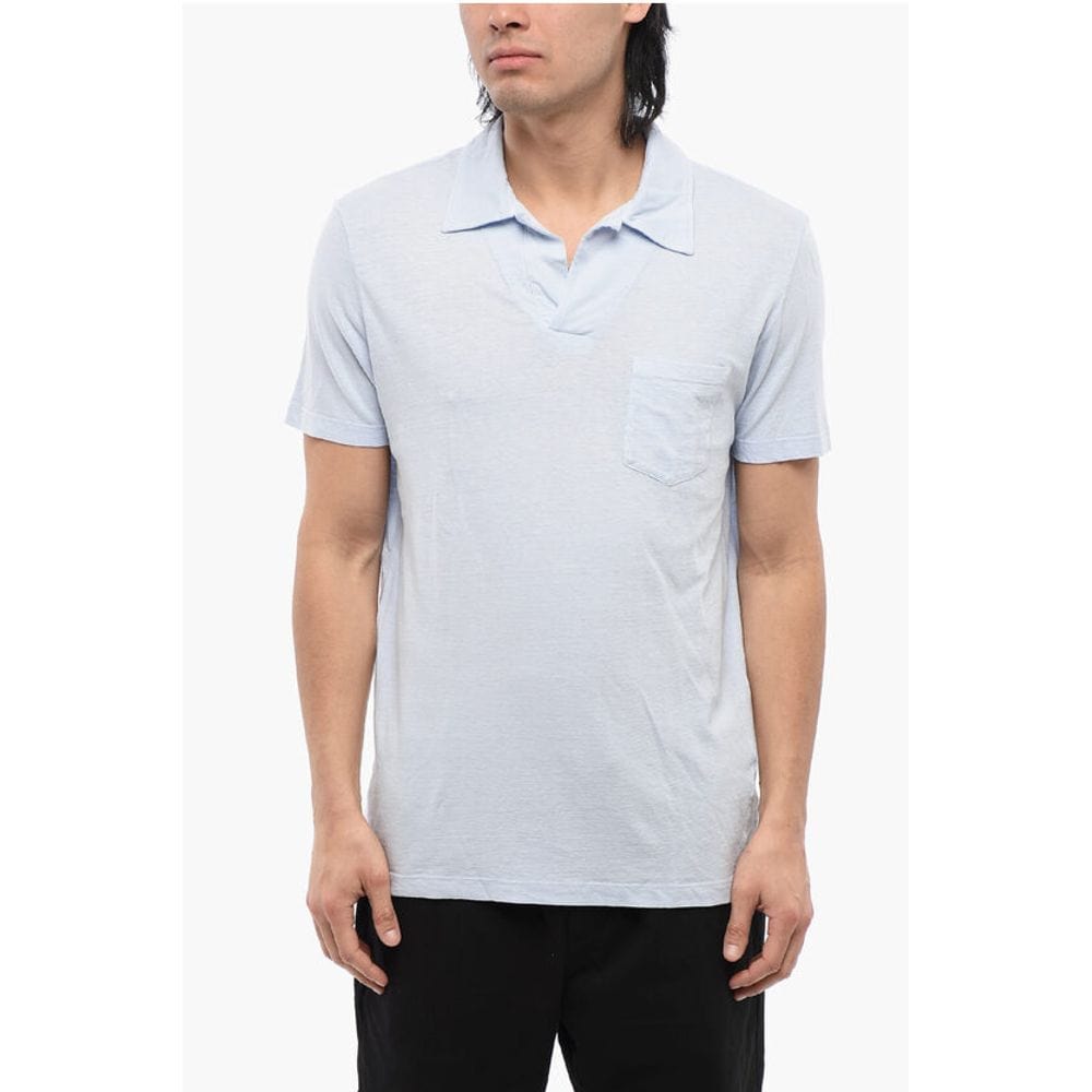 Altea Altea Linen Blend Polo With Breast Pocket