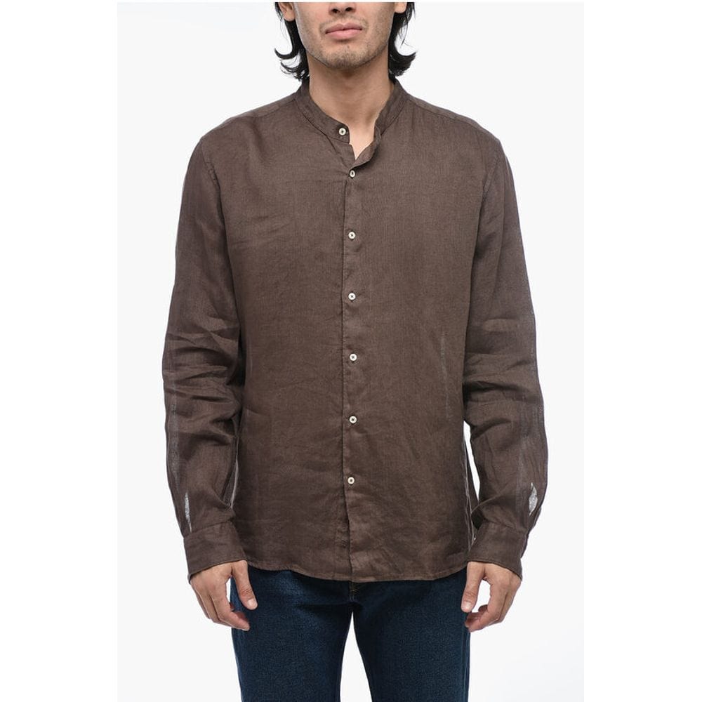 Altea Linen Shirts 3XL Altea Mandarin Collar Pure Linen Shirt