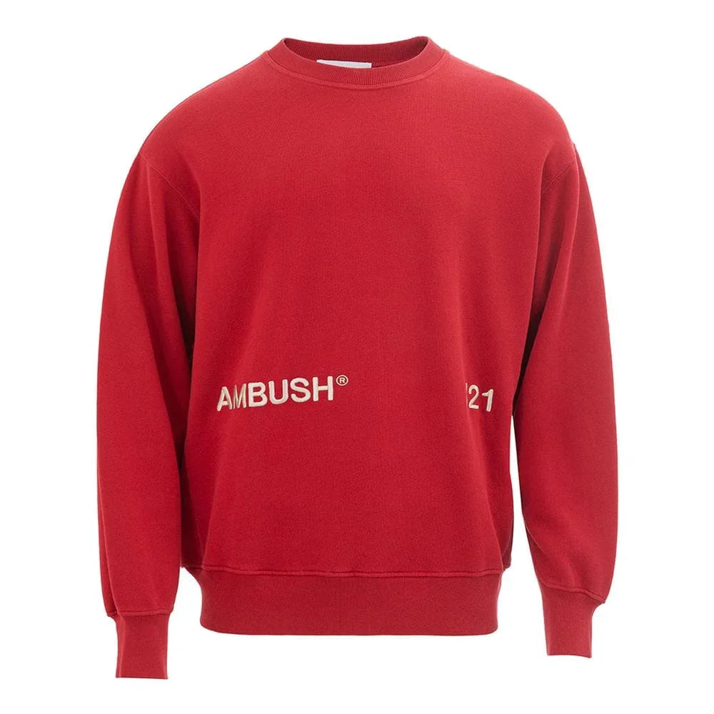 Casual Sweaters L Ambush Elevated Red Cotton Sweater