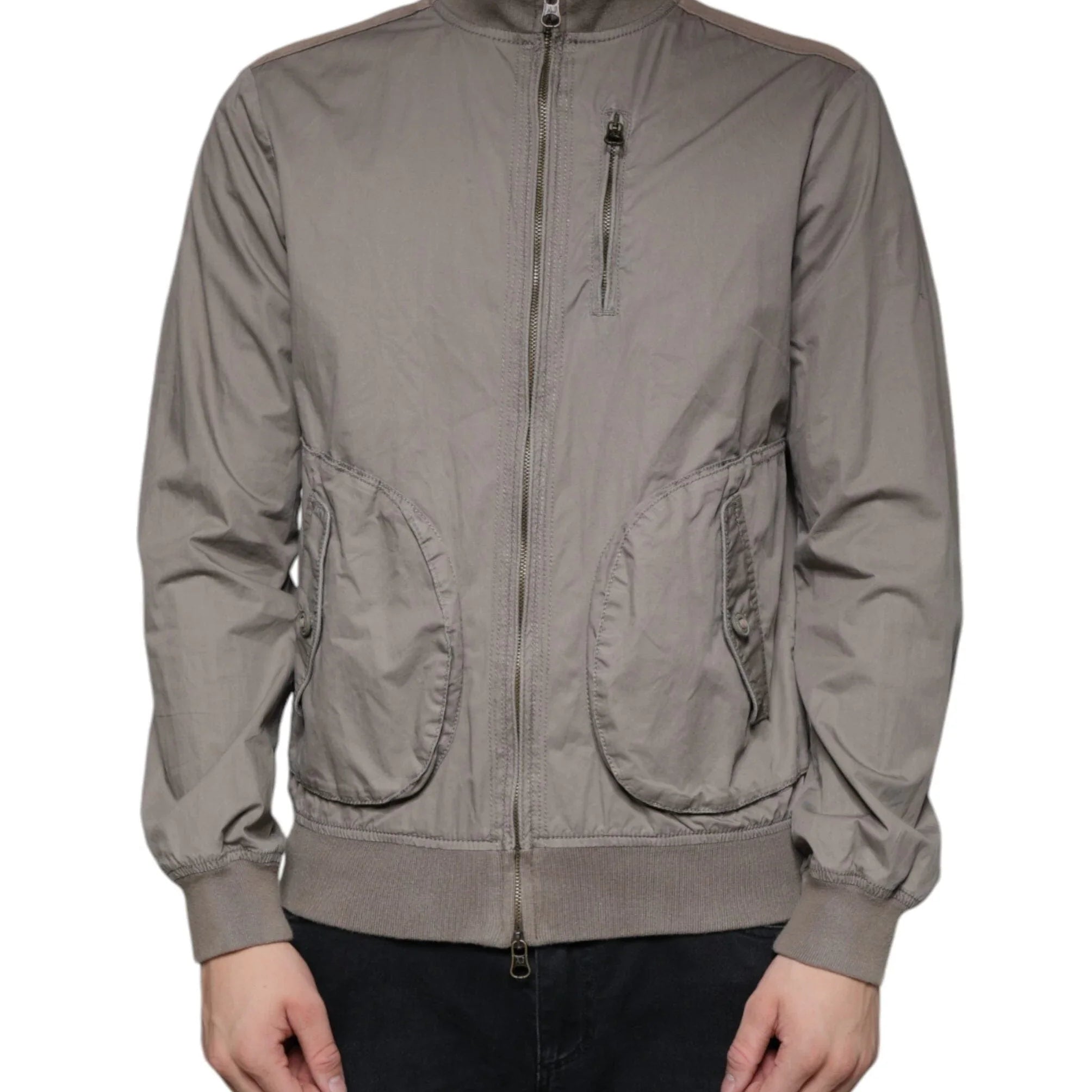 Armani Jeans Jackets IT48 | M Armani Jeans Brown Cotton Full Zip Bomber Logo Jacket