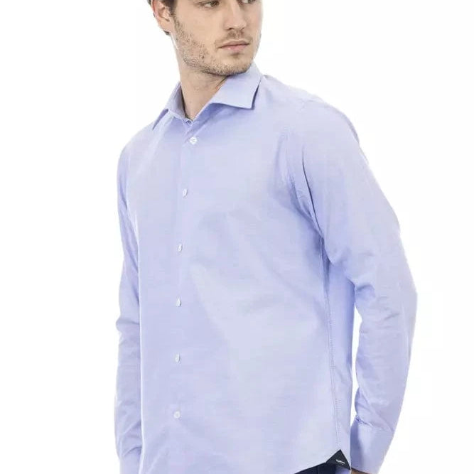 Baldinini Trend Shirts Baldinini Trend Light Blue Cotton Men Shirt