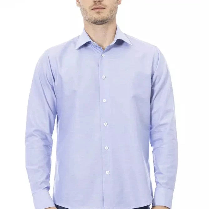 Baldinini Trend Shirts Baldinini Trend Light Blue Cotton Men Shirt