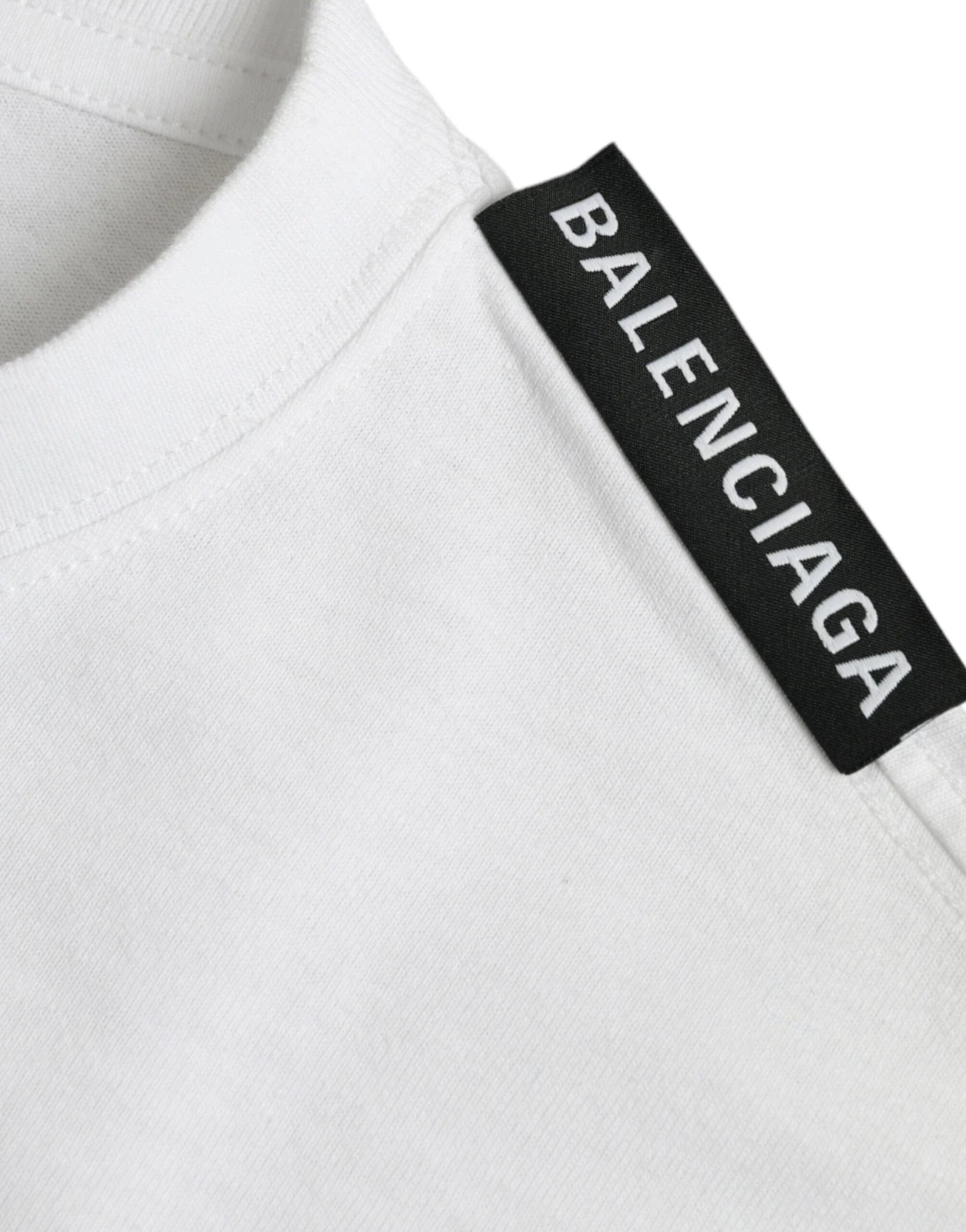 Balenciaga T-Shirts Balenciaga Off White Cotton Jersey Round Neck T-shirt