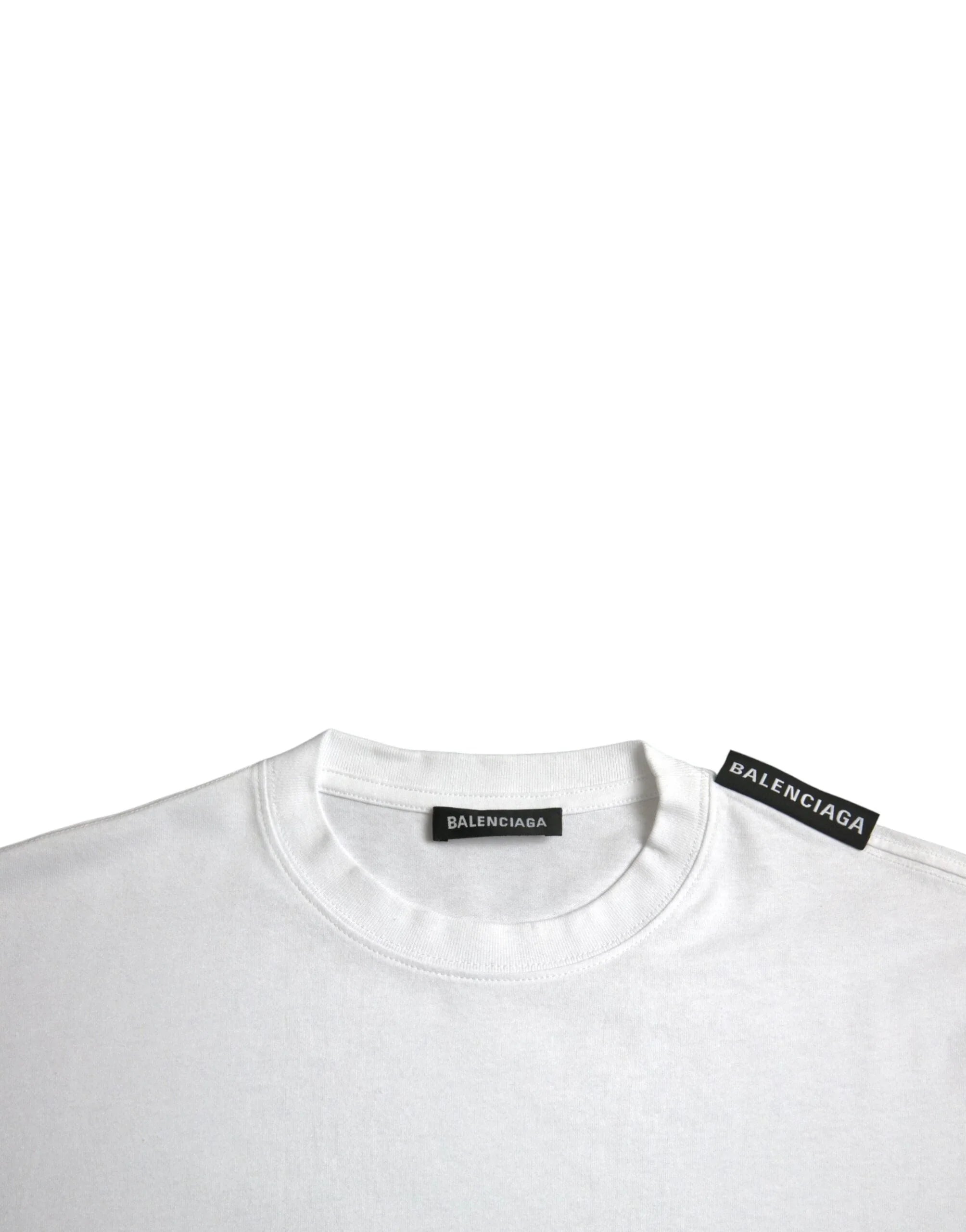 Balenciaga T-Shirts Balenciaga Off White Cotton Jersey Round Neck T-shirt