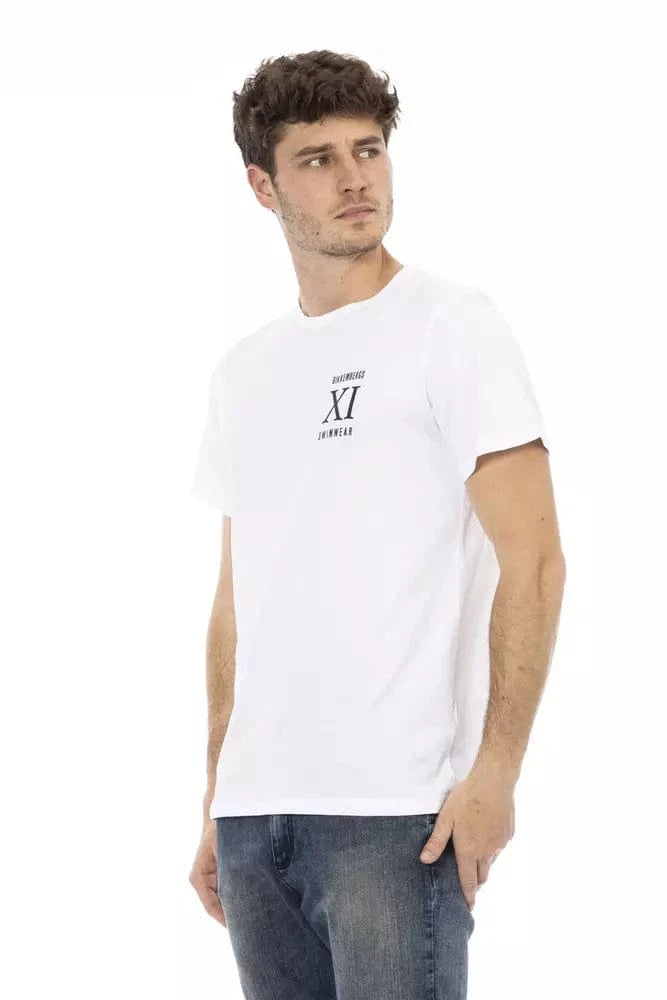 Bikkembergs L Bikkembergs Elegant White Front Print T-Shirt
