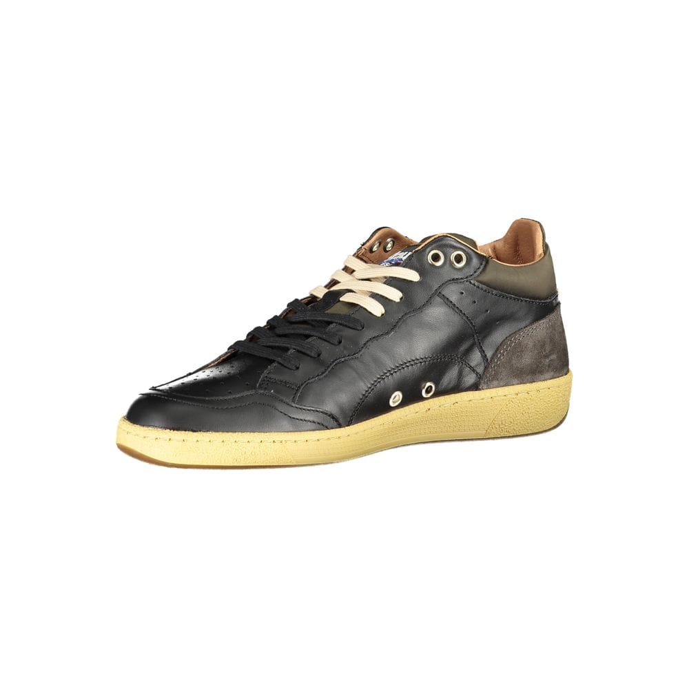 Blauer Sneakers Blauer Sleek Black Lace-Up Sneakers with Contrast Details