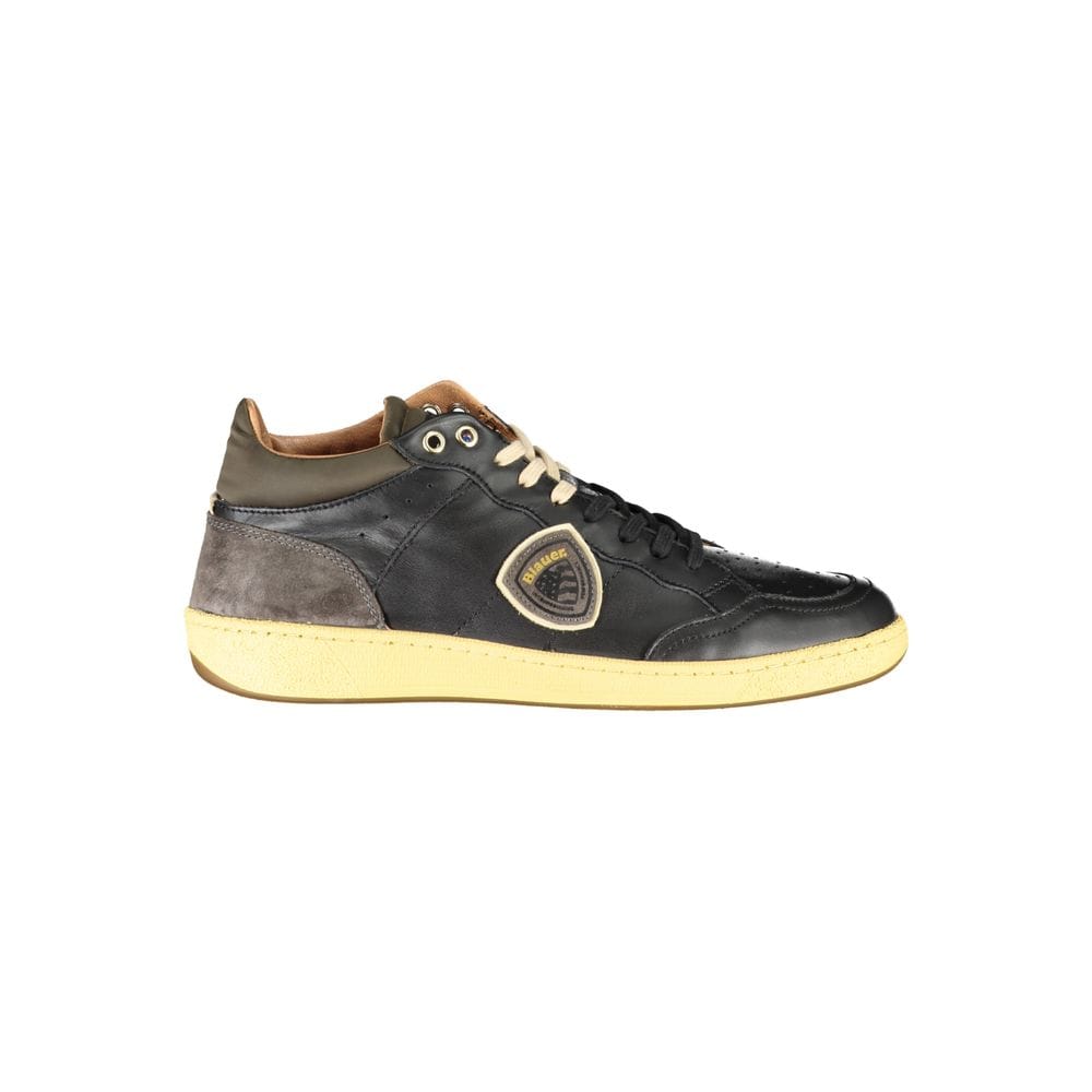 Blauer Sneakers Blauer Sleek Black Lace-Up Sneakers with Contrast Details