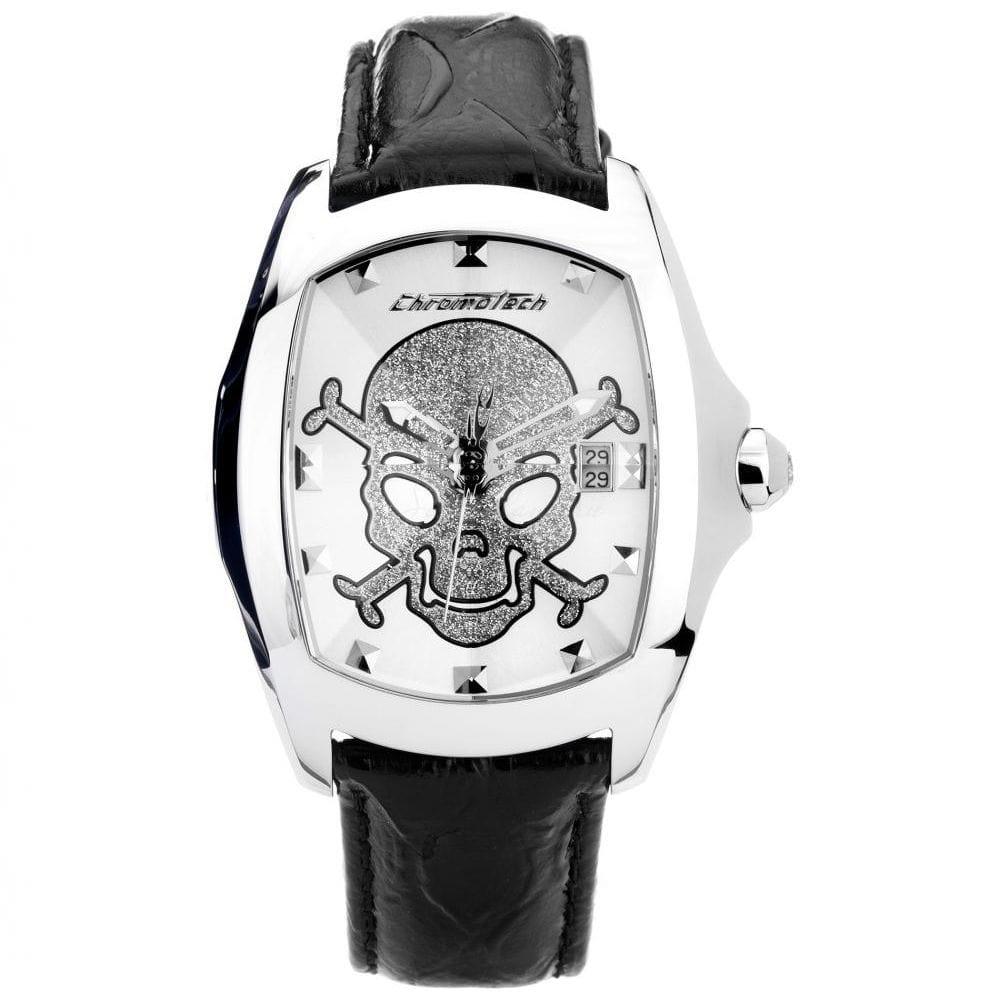 Chronotech Watches Chronotech Black Leather Watch