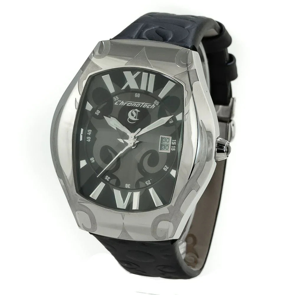 Chronotech Watches Chronotech Black Leather Watch