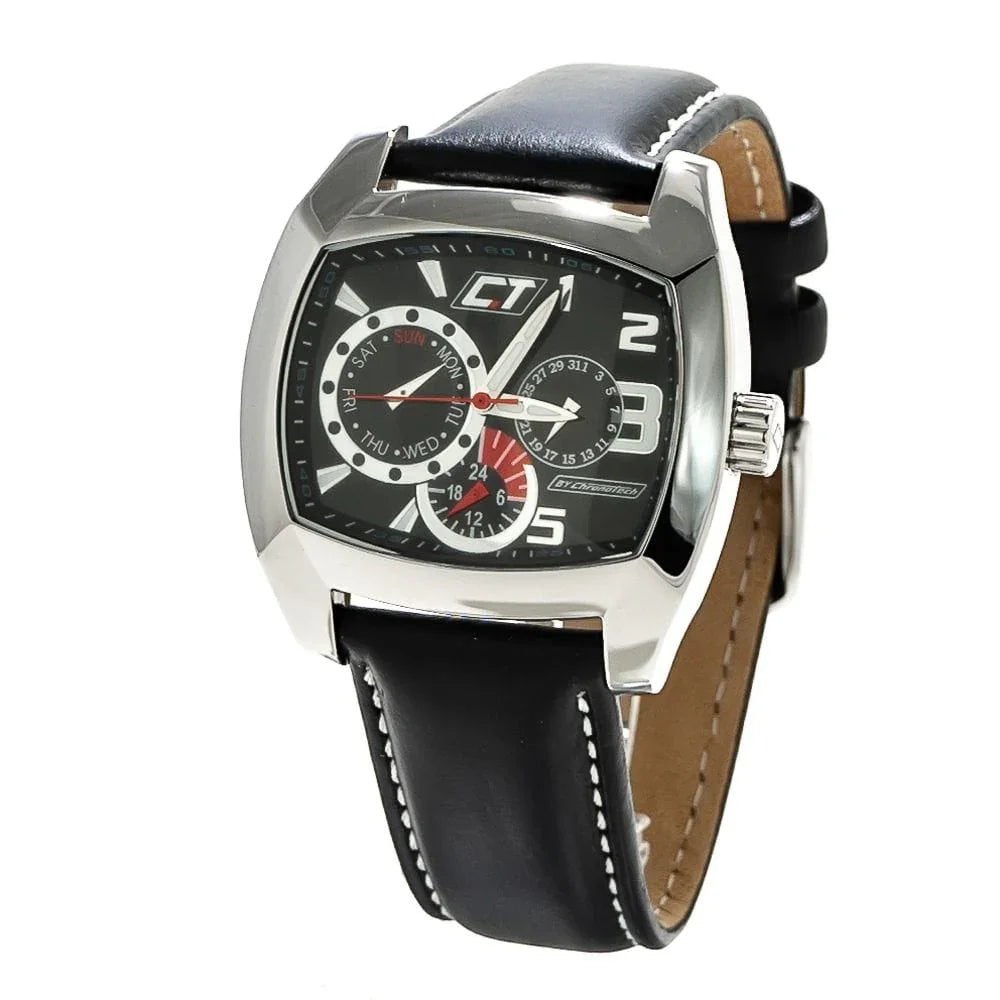 Chronotech Watches Chronotech Black Leather Watch