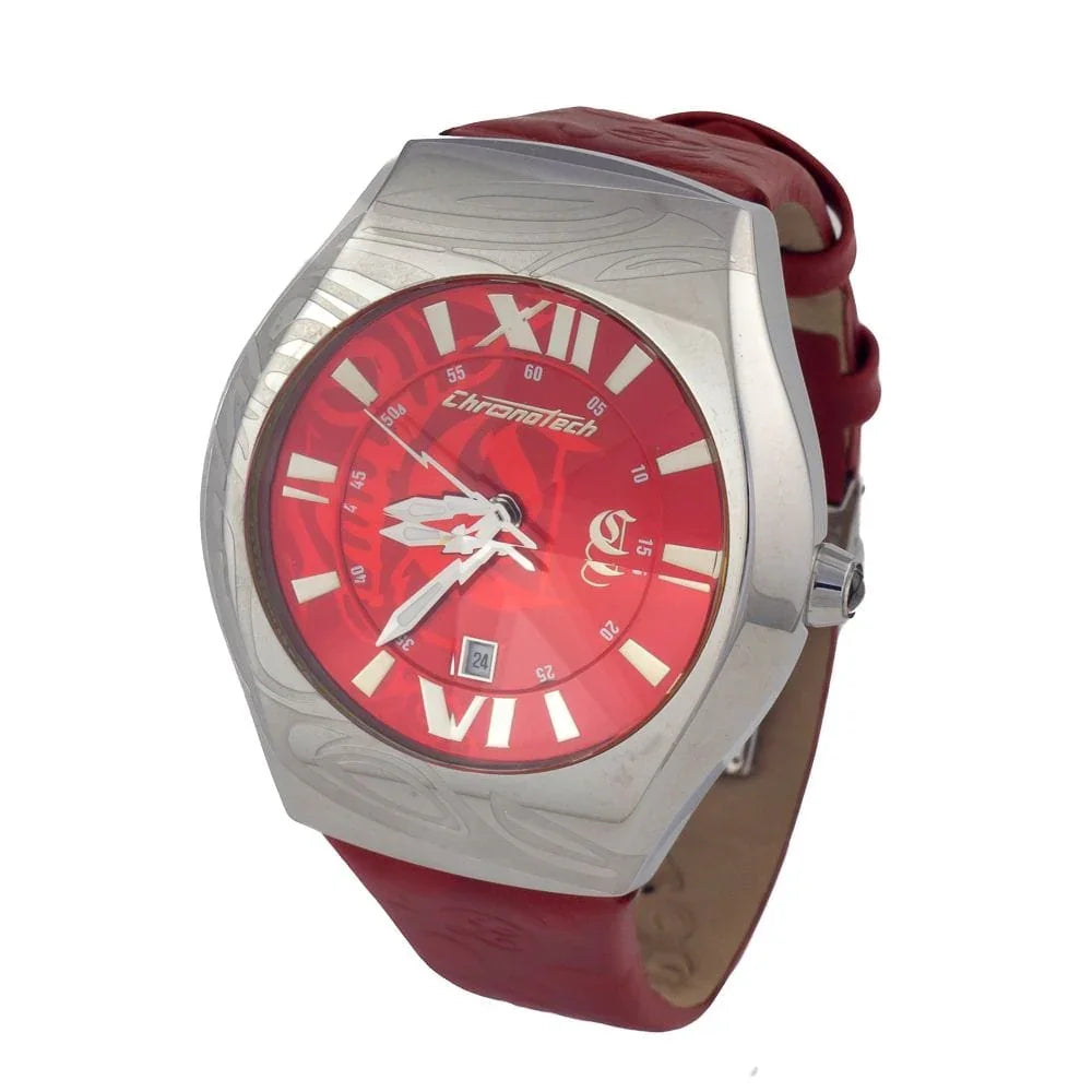 Chronotech Watches Chronotech Red Leather Watch