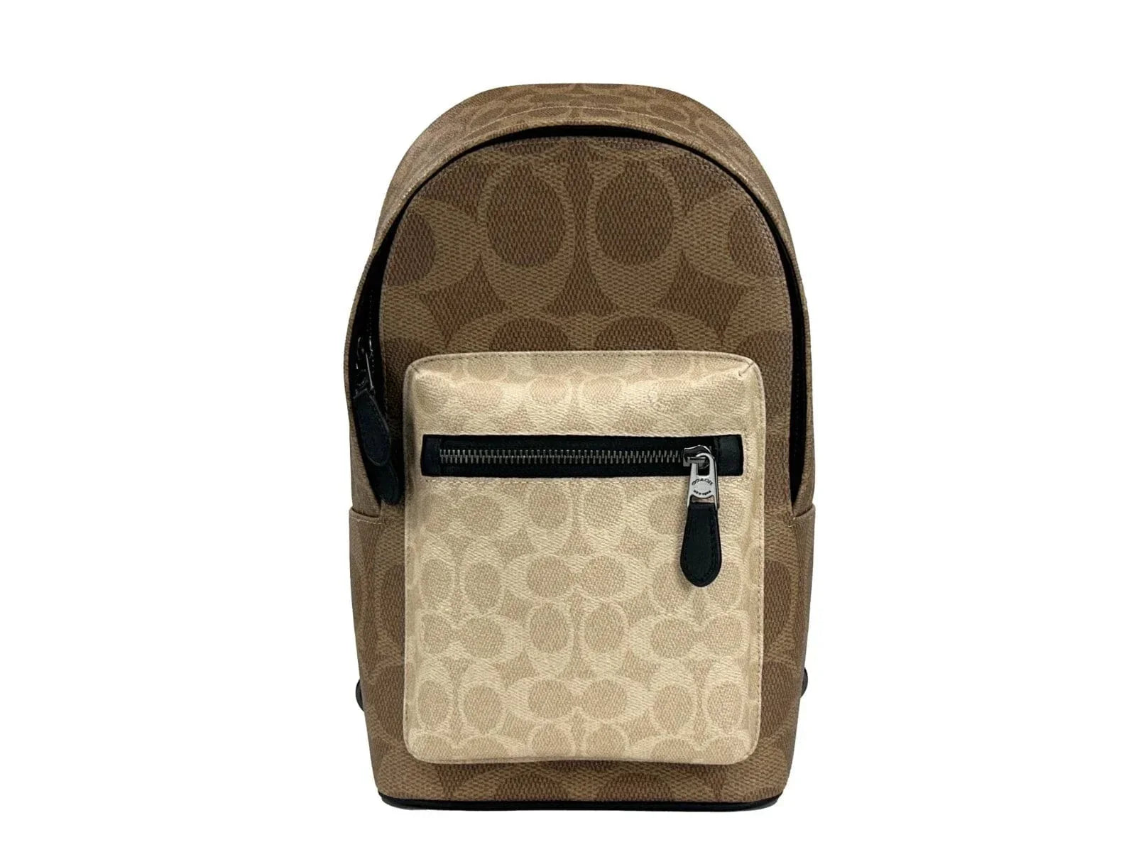 COACH COACH West Color Block Leather Sling Pack Backpack Bag Sand
