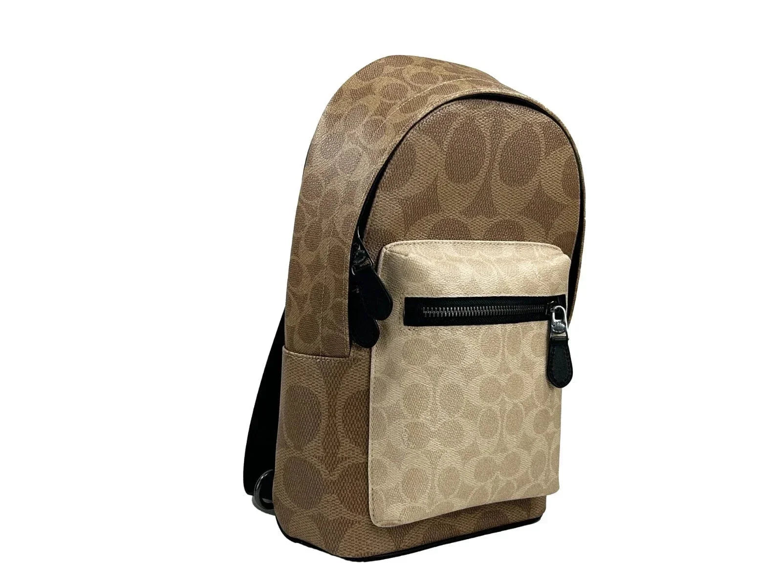 COACH COACH West Color Block Leather Sling Pack Backpack Bag Sand