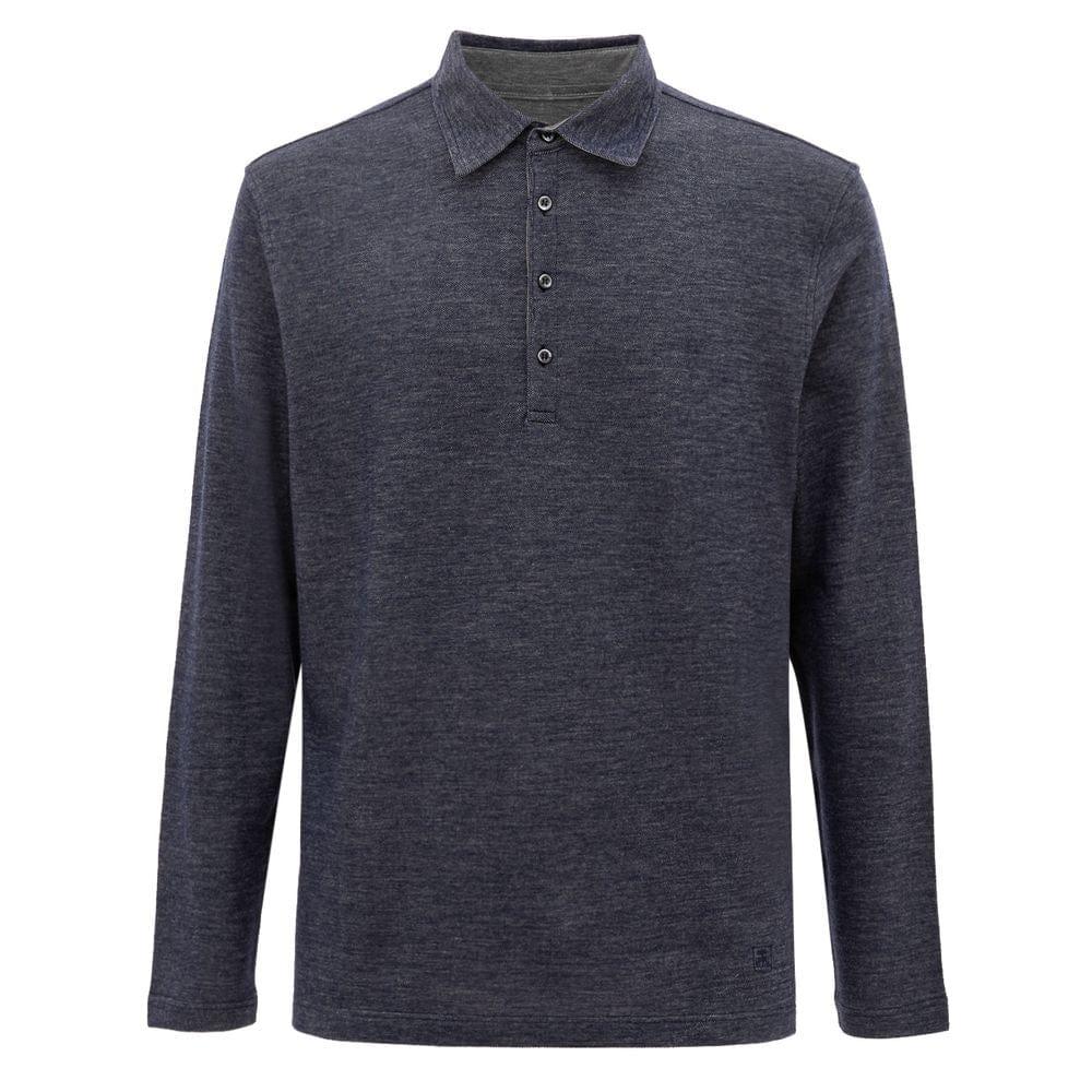 Corneliani Polos IT50 | L Corneliani Blue Wool Polo Shirt