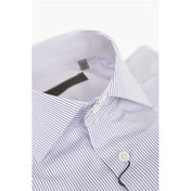 Corneliani 36 Corneliani SU MISURA Pinstriped Cotton Shirt with Standard Collar
